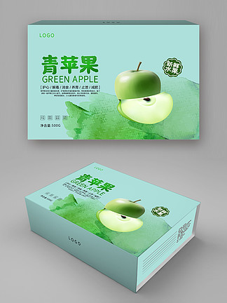 简约版的苹果包装苹果纸箱设计版面图